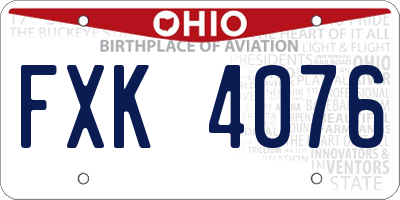 OH license plate FXK4076