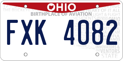 OH license plate FXK4082