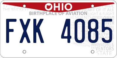 OH license plate FXK4085