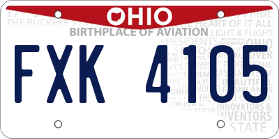 OH license plate FXK4105