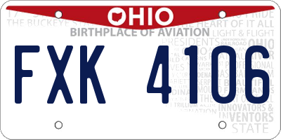 OH license plate FXK4106