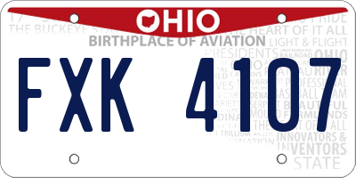 OH license plate FXK4107