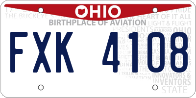 OH license plate FXK4108