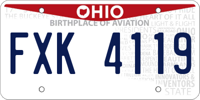 OH license plate FXK4119
