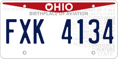OH license plate FXK4134