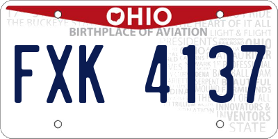 OH license plate FXK4137