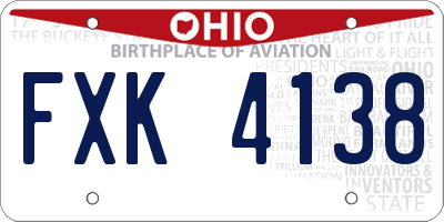 OH license plate FXK4138