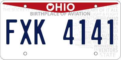 OH license plate FXK4141
