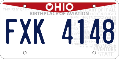OH license plate FXK4148