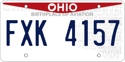 OH license plate FXK4157