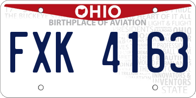 OH license plate FXK4163