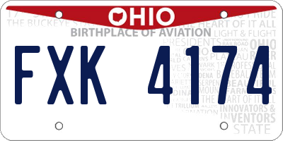 OH license plate FXK4174