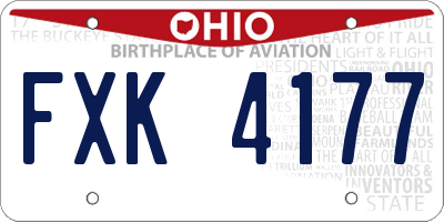 OH license plate FXK4177