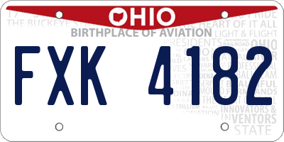 OH license plate FXK4182