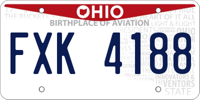OH license plate FXK4188