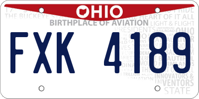 OH license plate FXK4189