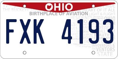 OH license plate FXK4193