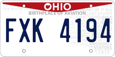 OH license plate FXK4194