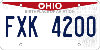 OH license plate FXK4200