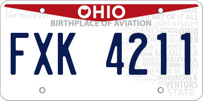 OH license plate FXK4211