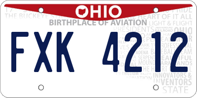 OH license plate FXK4212