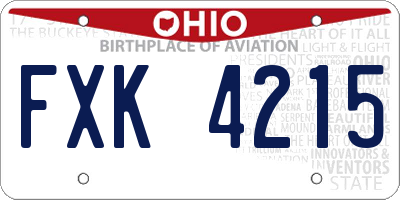 OH license plate FXK4215