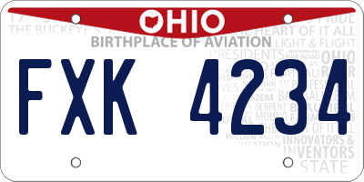 OH license plate FXK4234