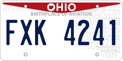 OH license plate FXK4241