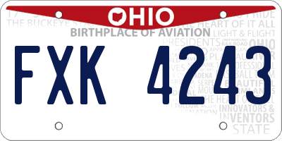 OH license plate FXK4243