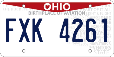 OH license plate FXK4261