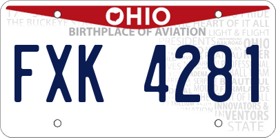 OH license plate FXK4281