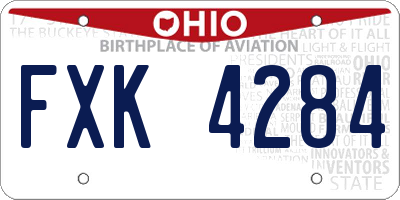 OH license plate FXK4284