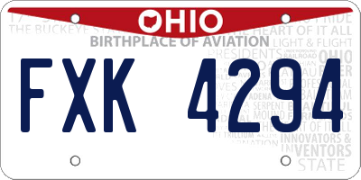 OH license plate FXK4294