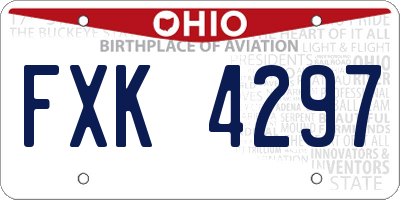 OH license plate FXK4297