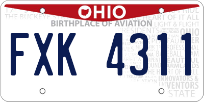 OH license plate FXK4311