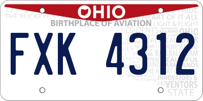 OH license plate FXK4312