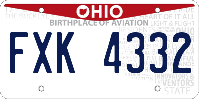 OH license plate FXK4332