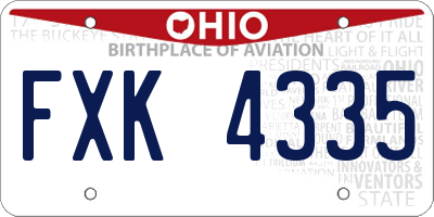 OH license plate FXK4335