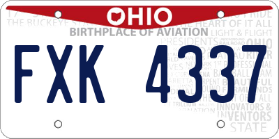 OH license plate FXK4337