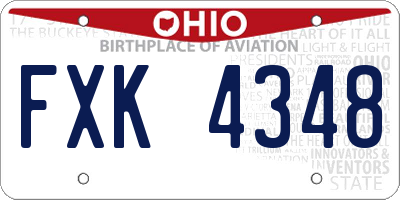 OH license plate FXK4348