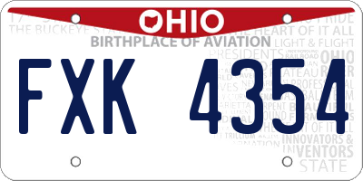 OH license plate FXK4354