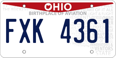 OH license plate FXK4361