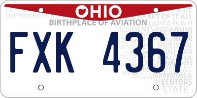 OH license plate FXK4367