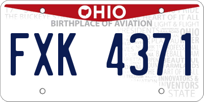 OH license plate FXK4371