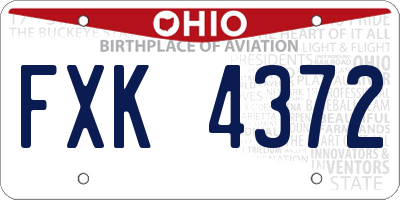 OH license plate FXK4372