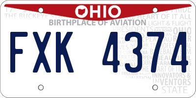 OH license plate FXK4374
