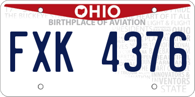 OH license plate FXK4376
