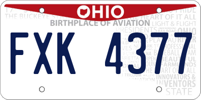 OH license plate FXK4377