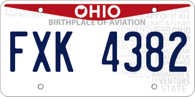 OH license plate FXK4382