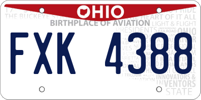 OH license plate FXK4388